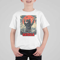 Catzilla Christmas T Shirt For Kid Japanese Cat Lover Kitty - Wonder Print Shop