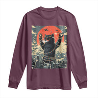 Catzilla Christmas Long Sleeve Shirt Japanese Cat Lover Kitty - Wonder Print Shop