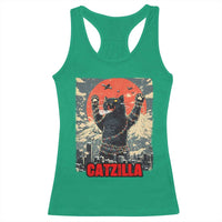Catzilla Christmas Racerback Tank Top Japanese Cat Lover Kitty - Wonder Print Shop