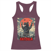 Catzilla Christmas Racerback Tank Top Japanese Cat Lover Kitty - Wonder Print Shop