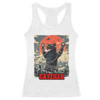 Catzilla Christmas Racerback Tank Top Japanese Cat Lover Kitty - Wonder Print Shop