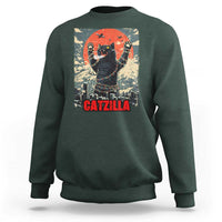Catzilla Christmas Sweatshirt Japanese Cat Lover Kitty - Wonder Print Shop