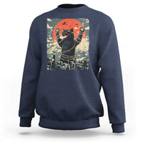 Catzilla Christmas Sweatshirt Japanese Cat Lover Kitty - Wonder Print Shop