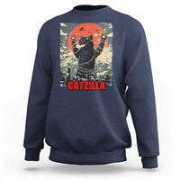 Catzilla Christmas Sweatshirt Japanese Cat Lover Kitty - Wonder Print Shop
