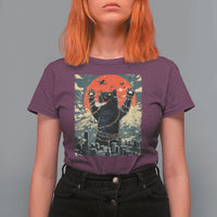 Catzilla Christmas T Shirt For Women Japanese Cat Lover Kitty - Wonder Print Shop