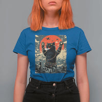 Catzilla Christmas T Shirt For Women Japanese Cat Lover Kitty - Wonder Print Shop