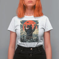Catzilla Christmas T Shirt For Women Japanese Cat Lover Kitty - Wonder Print Shop