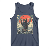 Catzilla Christmas Tank Top Japanese Cat Lover Kitty - Wonder Print Shop
