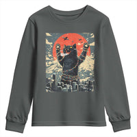 Catzilla Christmas Youth Sweatshirt Japanese Cat Lover Kitty - Wonder Print Shop