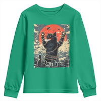 Catzilla Christmas Youth Sweatshirt Japanese Cat Lover Kitty - Wonder Print Shop