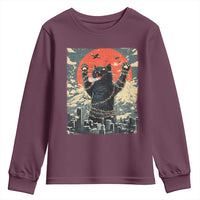 Catzilla Christmas Youth Sweatshirt Japanese Cat Lover Kitty - Wonder Print Shop