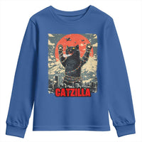 Catzilla Christmas Youth Sweatshirt Japanese Cat Lover Kitty - Wonder Print Shop
