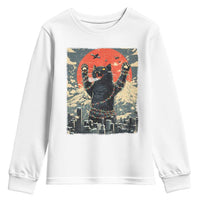 Catzilla Christmas Youth Sweatshirt Japanese Cat Lover Kitty - Wonder Print Shop