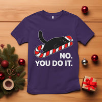 Funny Lazy Cat Christmas T Shirt No You Do It - Wonder Print Shop