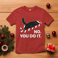 Funny Lazy Cat Christmas T Shirt No You Do It - Wonder Print Shop
