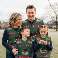 Funny Lazy Cat Xmas V-Neck Knit Sweater Vest No You Do It - Wonder Print Shop