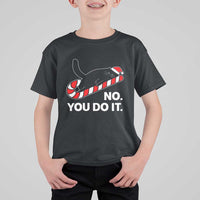 Funny Lazy Cat Christmas T Shirt For Kid No You Do It - Wonder Print Shop