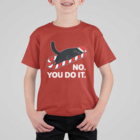 Funny Lazy Cat Christmas T Shirt For Kid No You Do It - Wonder Print Shop