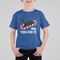 Funny Lazy Cat Christmas T Shirt For Kid No You Do It - Wonder Print Shop