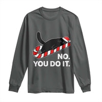 Funny Lazy Cat Christmas Long Sleeve Shirt No You Do It - Wonder Print Shop
