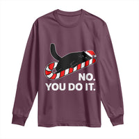 Funny Lazy Cat Christmas Long Sleeve Shirt No You Do It - Wonder Print Shop