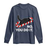 Funny Lazy Cat Christmas Long Sleeve Shirt No You Do It - Wonder Print Shop