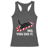Funny Lazy Cat Christmas Racerback Tank Top No You Do It - Wonder Print Shop