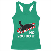 Funny Lazy Cat Christmas Racerback Tank Top No You Do It - Wonder Print Shop
