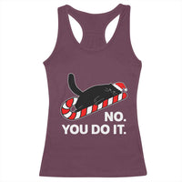 Funny Lazy Cat Christmas Racerback Tank Top No You Do It - Wonder Print Shop