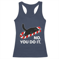 Funny Lazy Cat Christmas Racerback Tank Top No You Do It - Wonder Print Shop