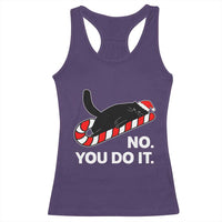 Funny Lazy Cat Christmas Racerback Tank Top No You Do It - Wonder Print Shop