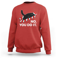 Funny Lazy Cat Christmas Sweatshirt No You Do It - Wonder Print Shop