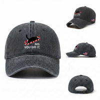 Funny Lazy Cat Christmas Washed Cotton Baseball Cap No You Do It