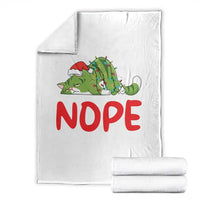 Funny Lazy Cat Christmas Throw Blanket Nope Not Today - Wonder Print Shop