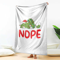 Funny Lazy Cat Christmas Throw Blanket Nope Not Today - Wonder Print Shop