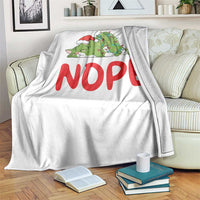 Funny Lazy Cat Christmas Throw Blanket Nope Not Today - Wonder Print Shop
