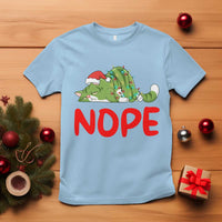 Funny Lazy Cat Christmas T Shirt Nope Not Today - Wonder Print Shop