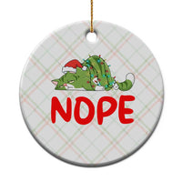Funny Lazy Cat Christmas Ceramic Ornament Nope Not Today - Wonder Print Shop