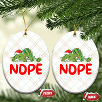 Funny Lazy Cat Christmas Ceramic Ornament Nope Not Today - Wonder Print Shop