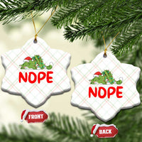 Funny Lazy Cat Christmas Ceramic Ornament Nope Not Today - Wonder Print Shop