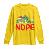 Funny Lazy Cat Christmas Long Sleeve Shirt Nope Not Today - Wonder Print Shop