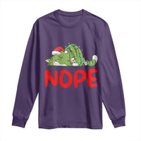 Funny Lazy Cat Christmas Long Sleeve Shirt Nope Not Today - Wonder Print Shop