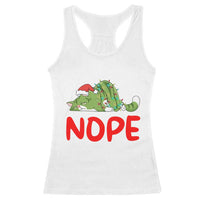 Funny Lazy Cat Christmas Racerback Tank Top Nope Not Today - Wonder Print Shop