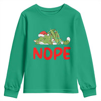 Funny Lazy Cat Christmas Youth Sweatshirt Nope Not Today - Wonder Print Shop