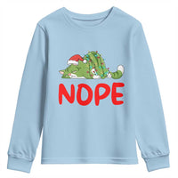Funny Lazy Cat Christmas Youth Sweatshirt Nope Not Today - Wonder Print Shop