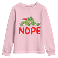 Funny Lazy Cat Christmas Youth Sweatshirt Nope Not Today - Wonder Print Shop