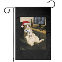 Funny Cat Christmas Garden Flag Night Time Security Guard - Wonder Print Shop