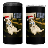 Funny Cat Christmas 4 in 1 Can Cooler Tumbler Night Time Security Guard - Wonder Print Shop