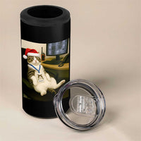 Funny Cat Christmas 4 in 1 Can Cooler Tumbler Night Time Security Guard - Wonder Print Shop