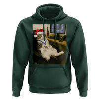 Funny Cat Christmas Hoodie Night Time Security Guard - Wonder Print Shop